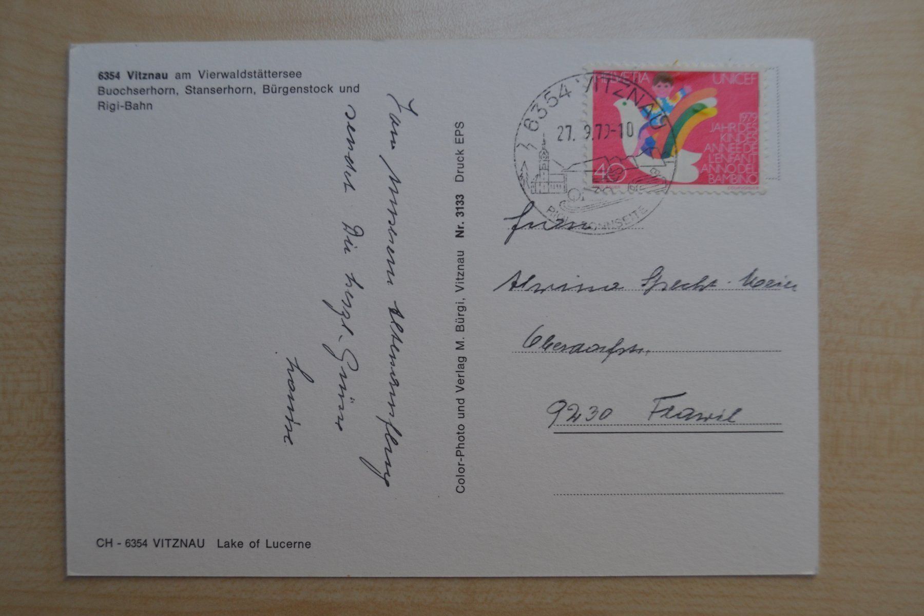 Cartoline postali: Vitznau – Usato da Beinwil am See venduto da kajak55 1