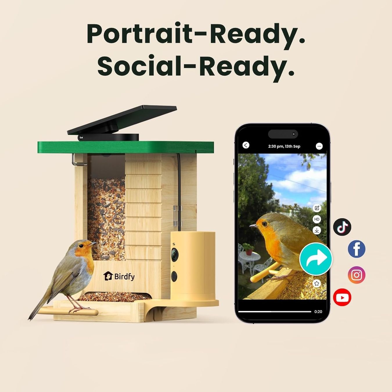 Casette per uccelli: Vogelfutterhaus Kamera Solar KI-Erkennung 1080P App – Nuovo e nell'imballaggio originale da Hallau venduto da Sale50OFF 3