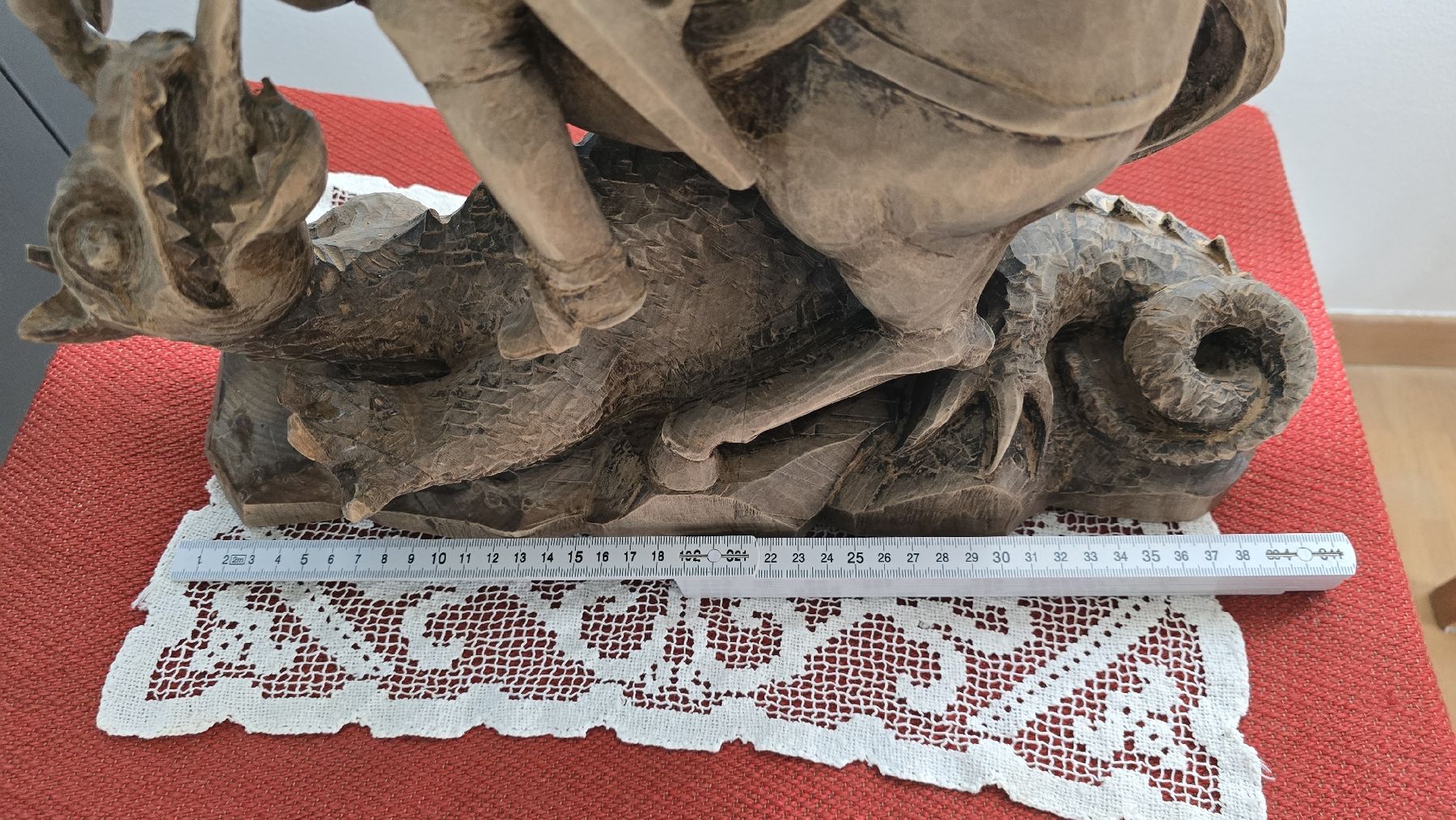 Figuren: Hl. Georg der Drachentöter Holzschnitzerei – Gebraucht aus Triesen von Vanlie 4