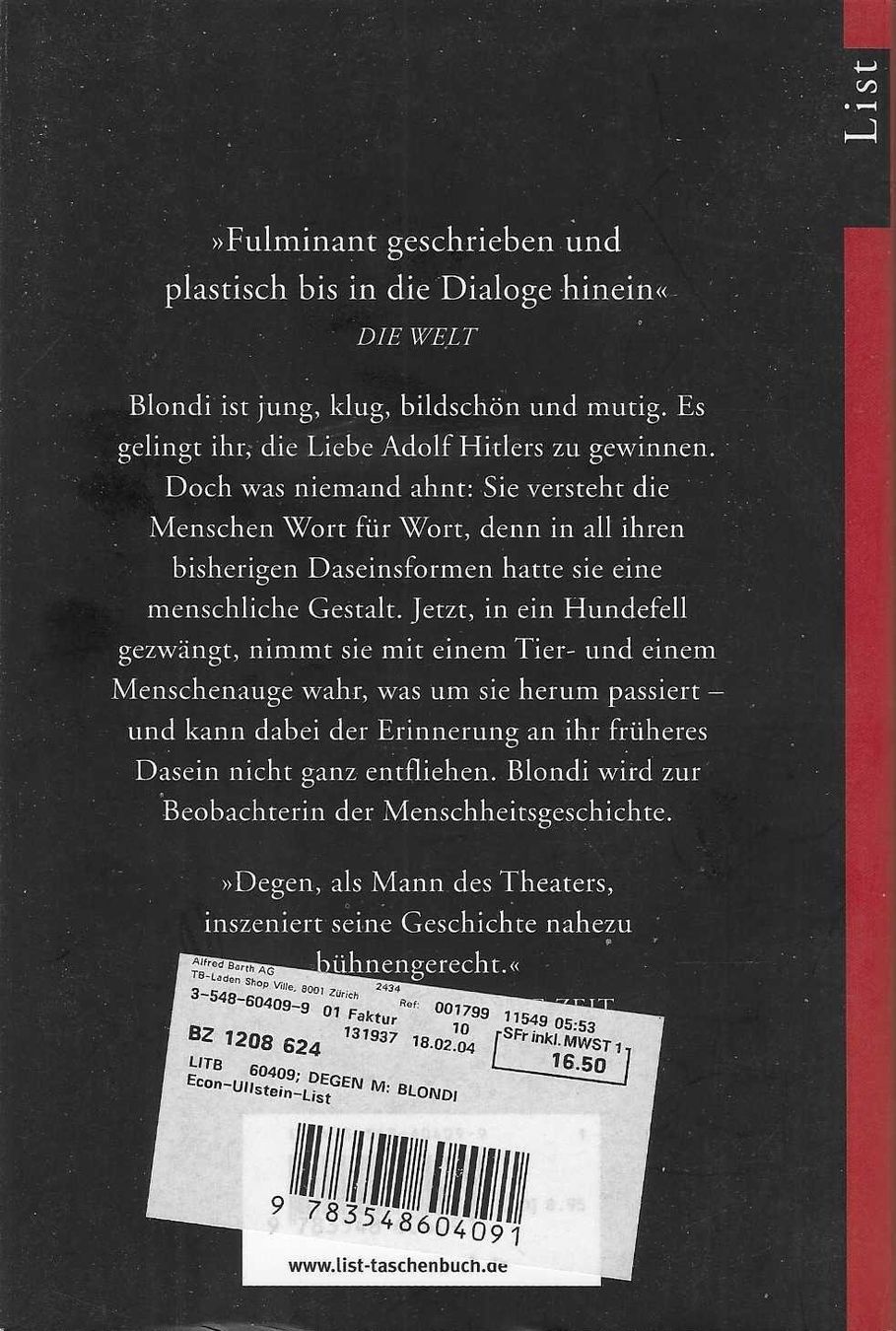 Bücher: Michael Degen   Blondi – Gebraucht aus Flims - Dorf von Stagediver 1