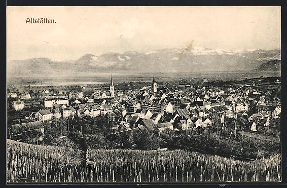 Ansichtskarten: AK Altstätten, Teilansicht mit Bergen – Gebraucht aus Berlin von bartko-reher
