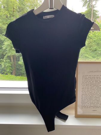 Bershka Body Gr S Schwarz Kurzarm