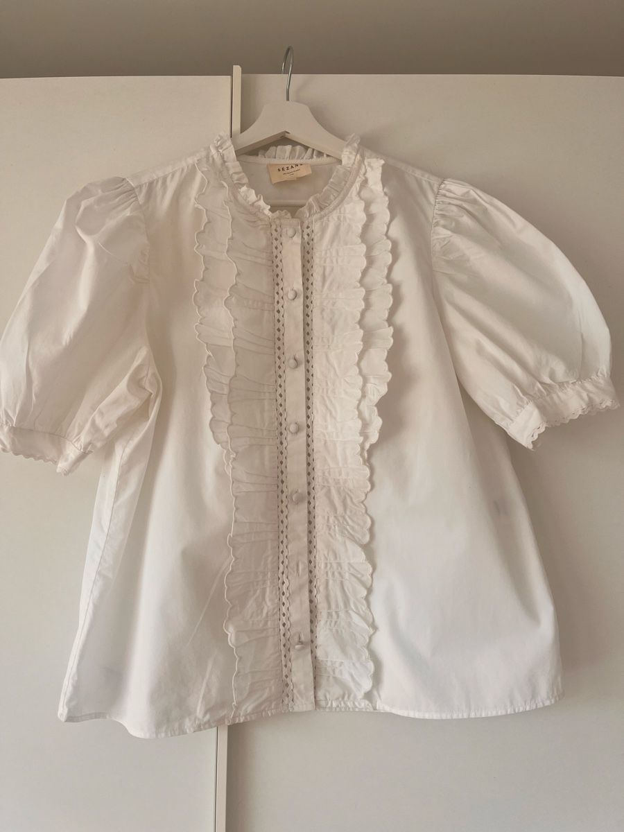 Sezane Camicette: Sezane cream Cotton Blouse Size 42 – Usato da Luzern venduto da ycg_2nr9