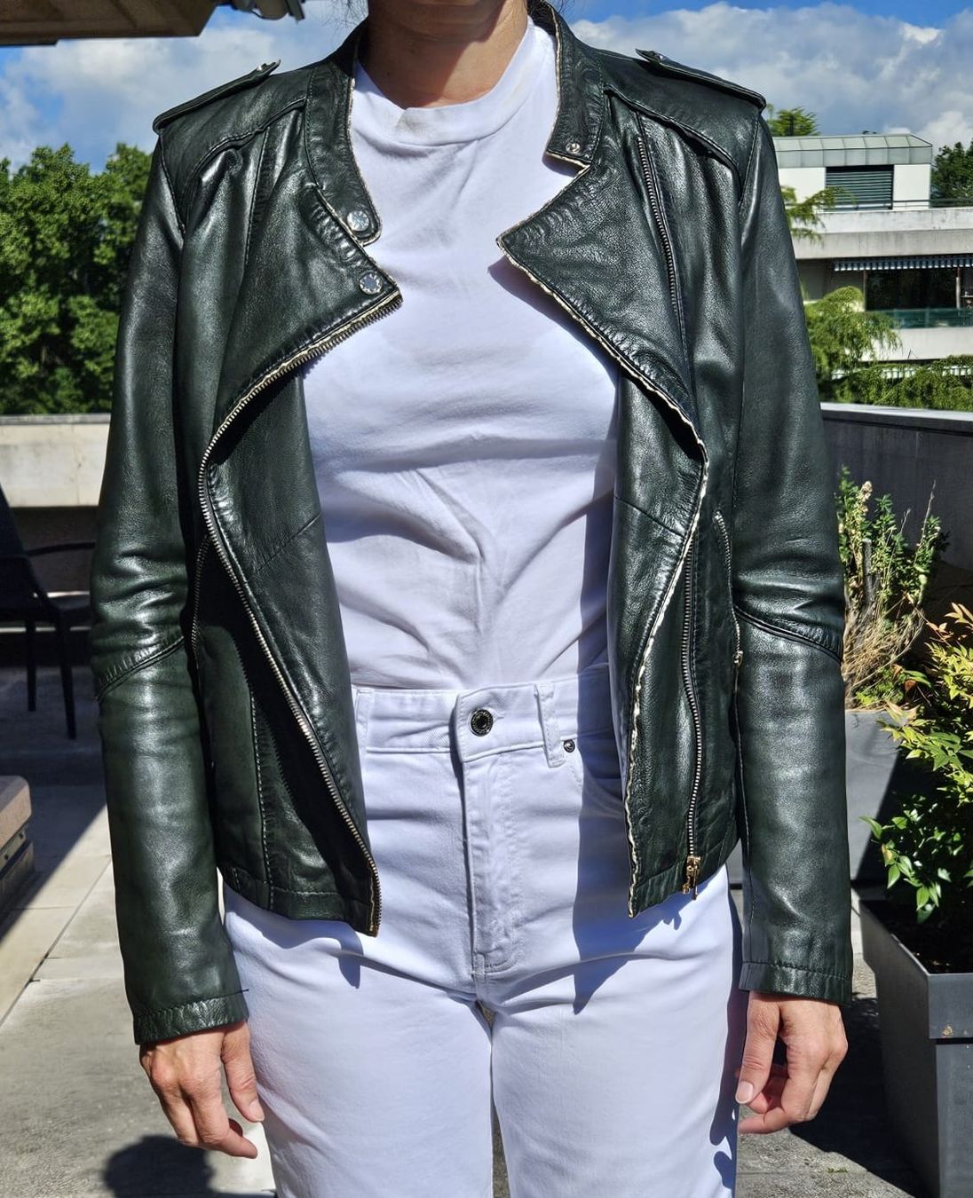 Giacche: Blouson cuir vert – Usato da Genève venduto da celima48