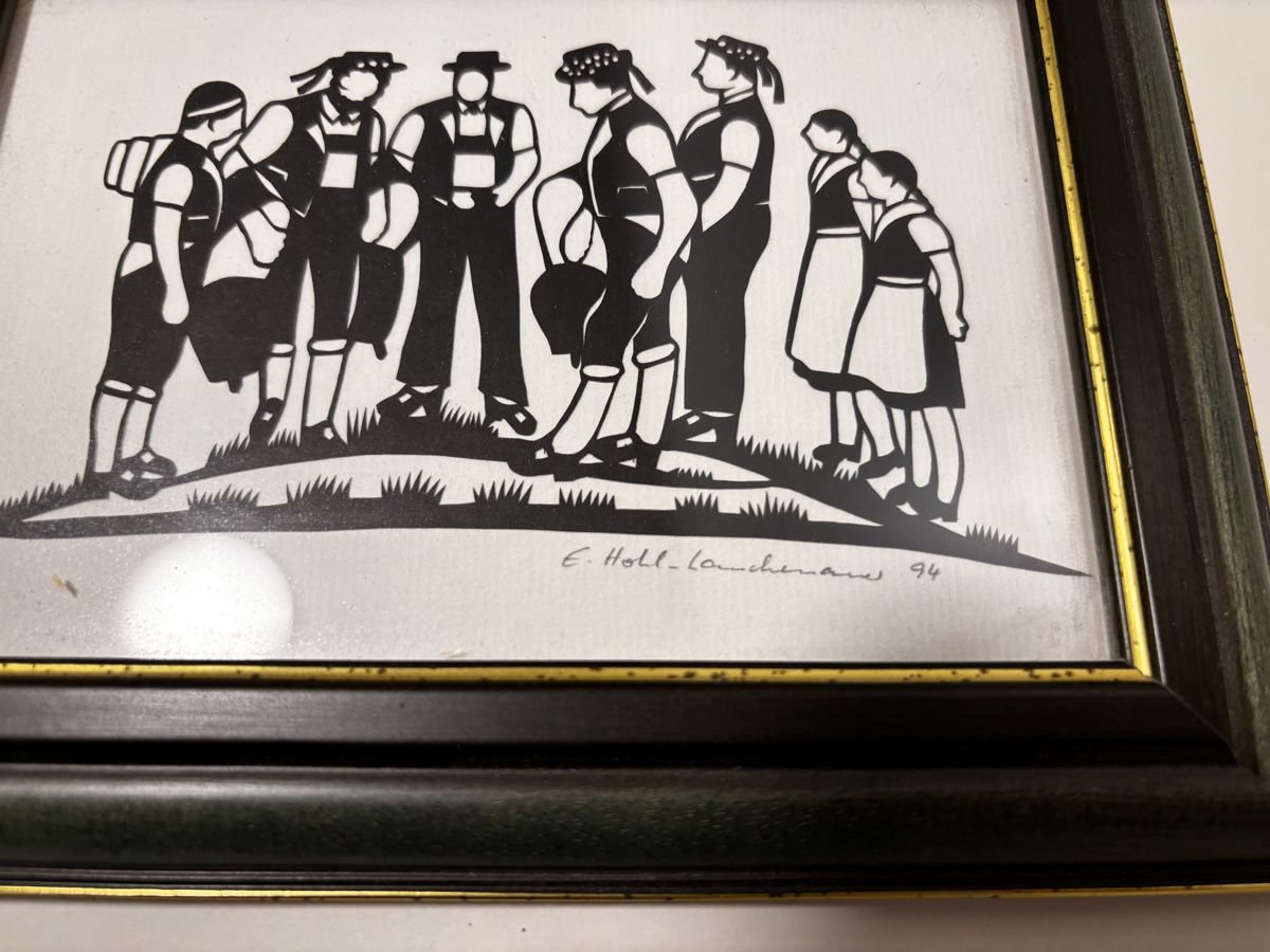 Grafica & Litografie: Scherenschnitt, Original signiert E. Hohl-Lauchenauer, 1994. – Nuovo (secondo la descrizione) da Appenzell venduto da pfa_6gzm 1