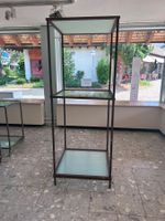Regal hoch aus Glas und Metall