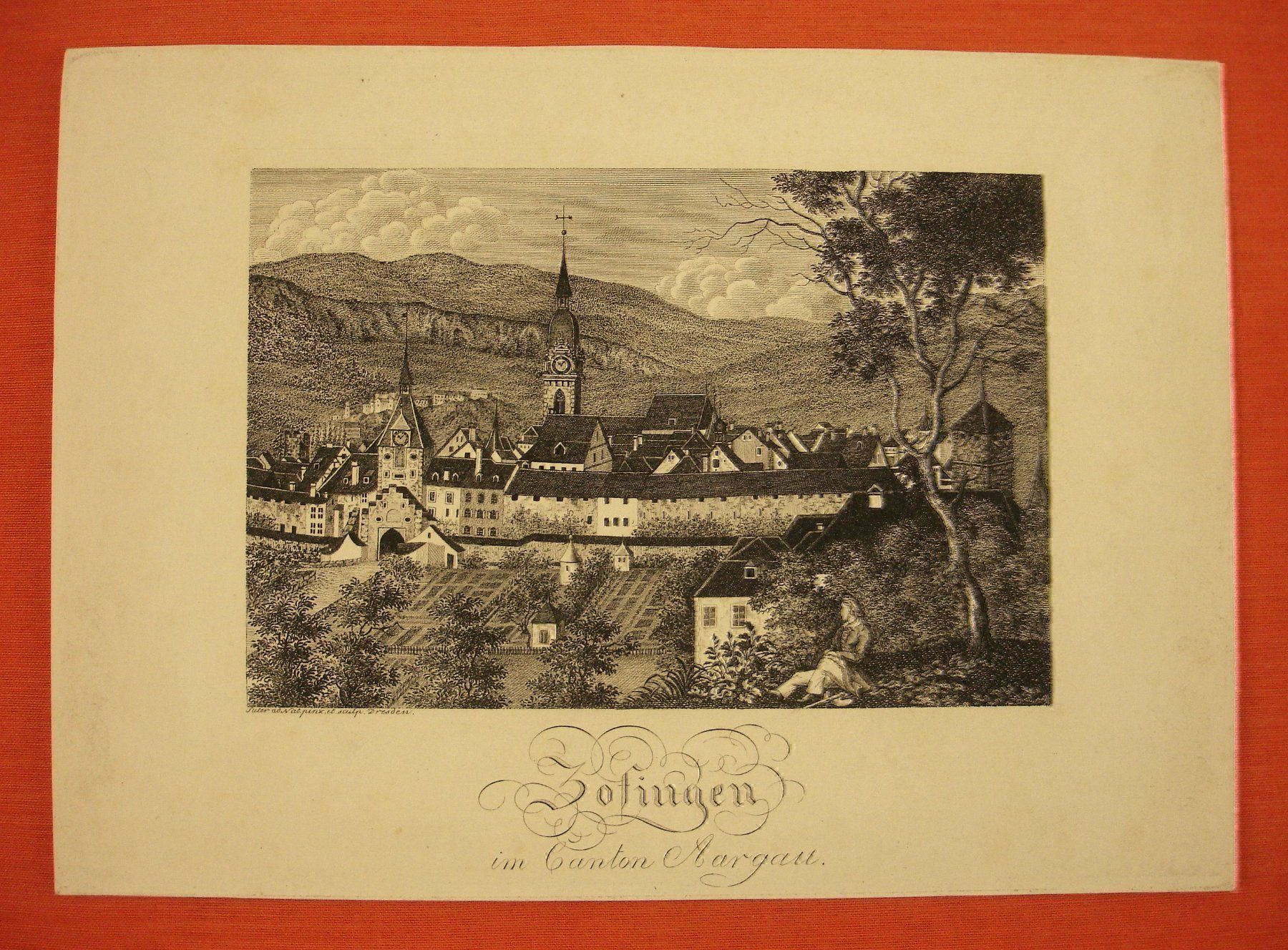 Foto & Immagini: ZOFINGEN, KUPFERRADIERUNG UM 1820 – Usato da Grüningen venduto da Kartensammler