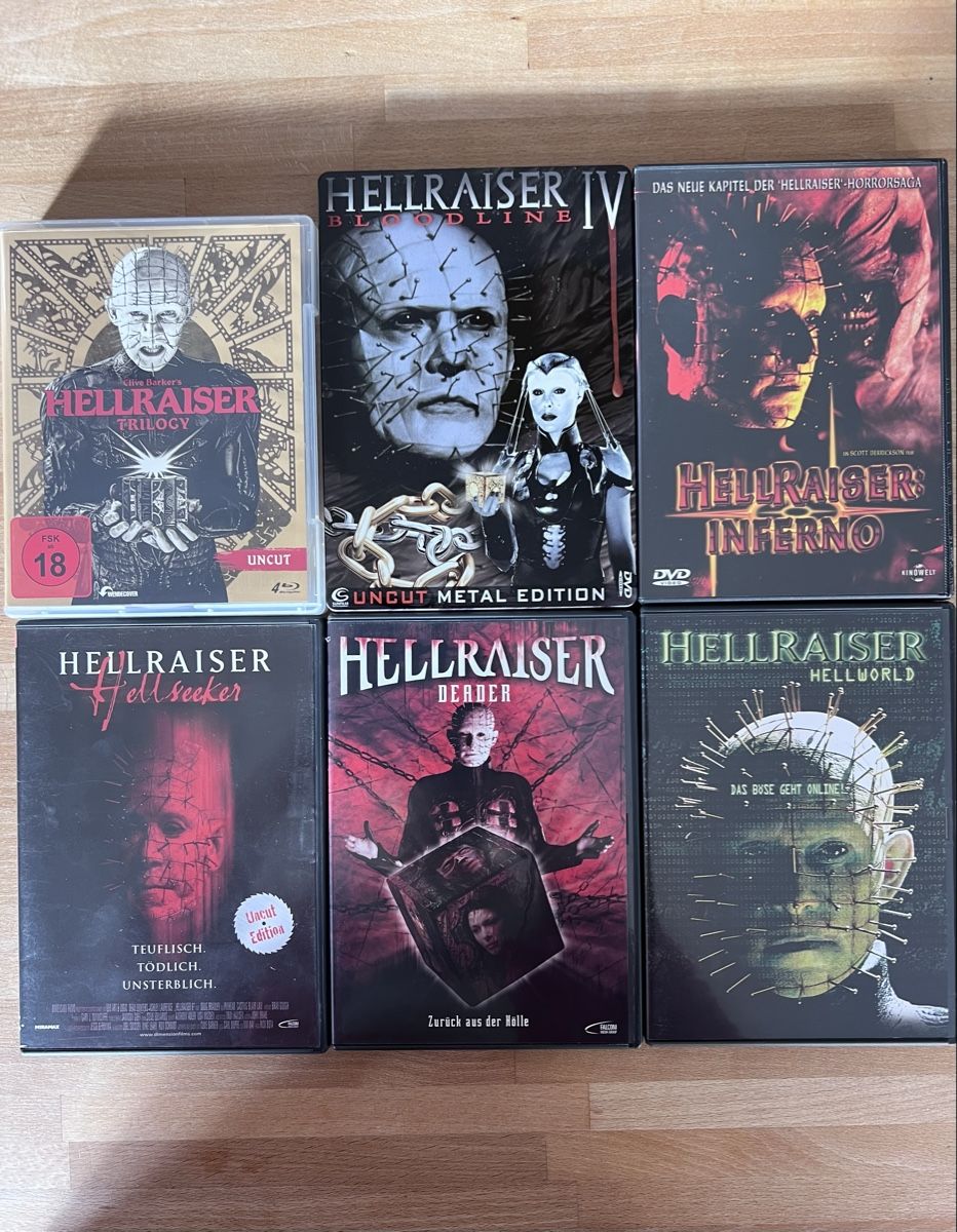 Tutti i DVDs: Hellraiser DVD Sammlung, Filme 1-8, Horror Kult – Usato da Steffisburg venduto da lovelyunique