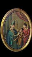 Francesco Oxilia (XIX) - Scena Devozionale con Vescovo