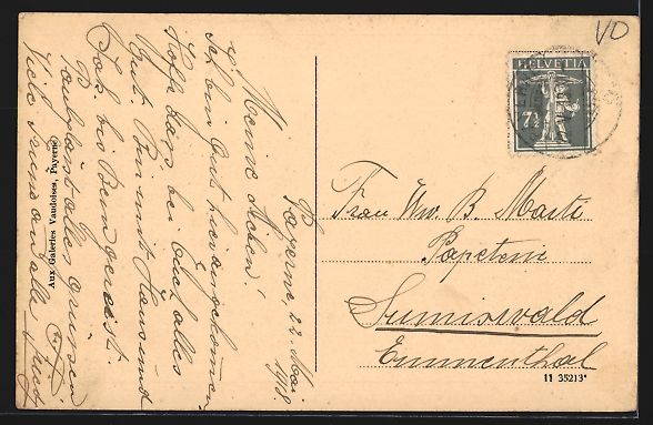 Cartoline postali: AK Payerne, Le Collège, 1918 – Usato da Berlin venduto da bartko-reher 1