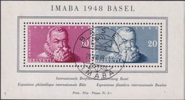 1948, W31 (IMABA-Block, Nr.1) mit ET-Stempel BASEL, Kat:90.-