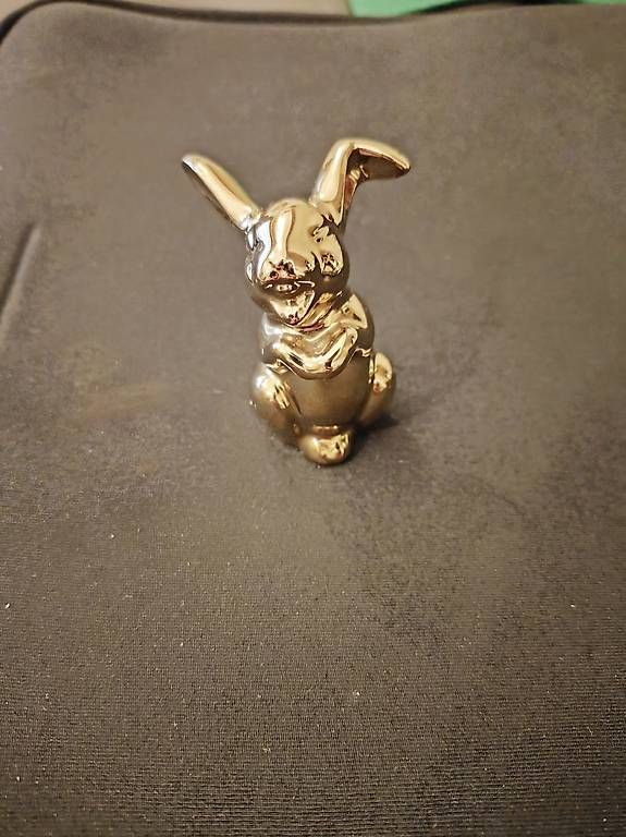 Statuette: Goldhase Rosenthal 5cm gross - Ostern – Usato da Wädenswil venduto da Preppy