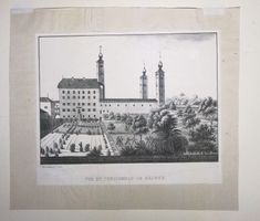 Brig Stockalperpalast Lithographie von Spengler sehr selten