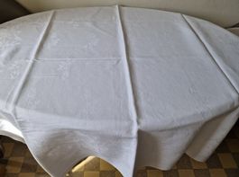 Tischdecke mit Rosenmuster 134x224cm, Baumvolldamast