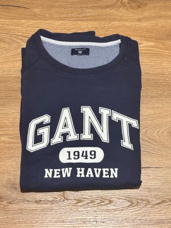 GANT, Logo-Sweat-Shirt, langarm, blau, Grösse XL
