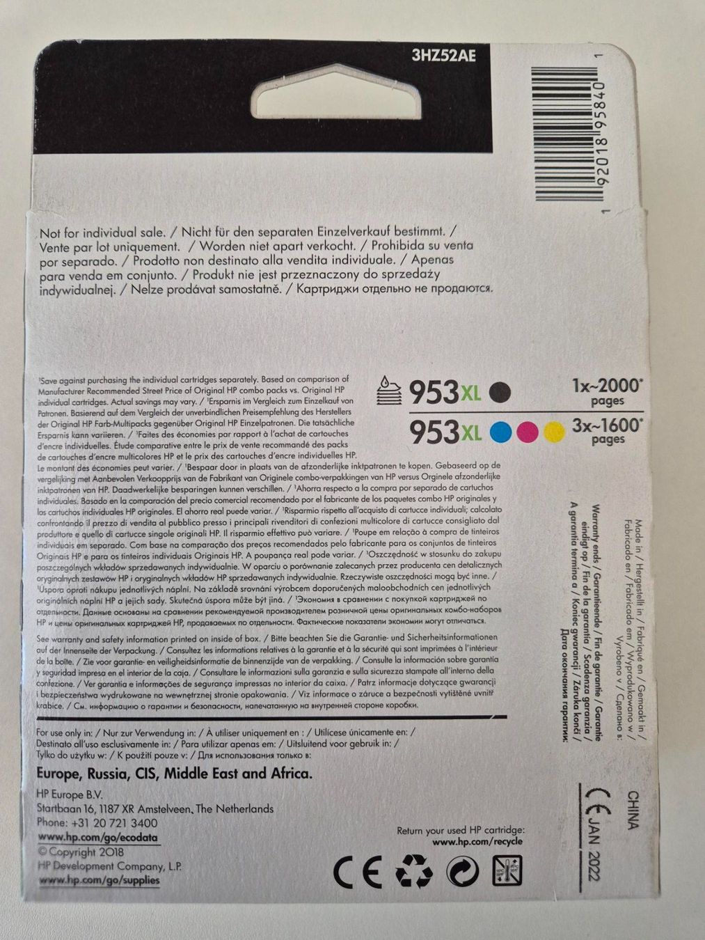 Hewlett Packard Druckerpatronen & Toner: HP Tinte 953XL 4-Pack – Neu und originalverpackt aus Lachen SZ von fernwaerme 1