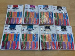 8 blickdichte Strumpfhosen (8 versch. Farben) in Gr. L, NEU