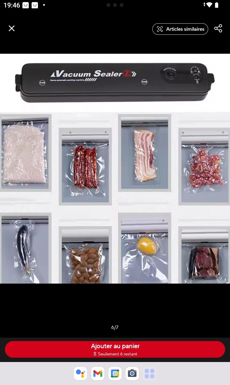 Toutes les machines: Machine sous vide, scelleuse aliments +10 sacs inclus – Neuf avec emballage d'origine à Genève par web_hfc6 6
