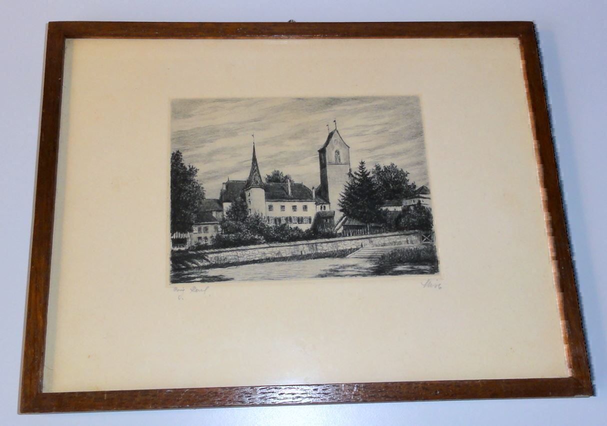 Incisioni: Original Radierung Kirche Schloss – Usato da Frauenfeld venduto da Astra13 2
