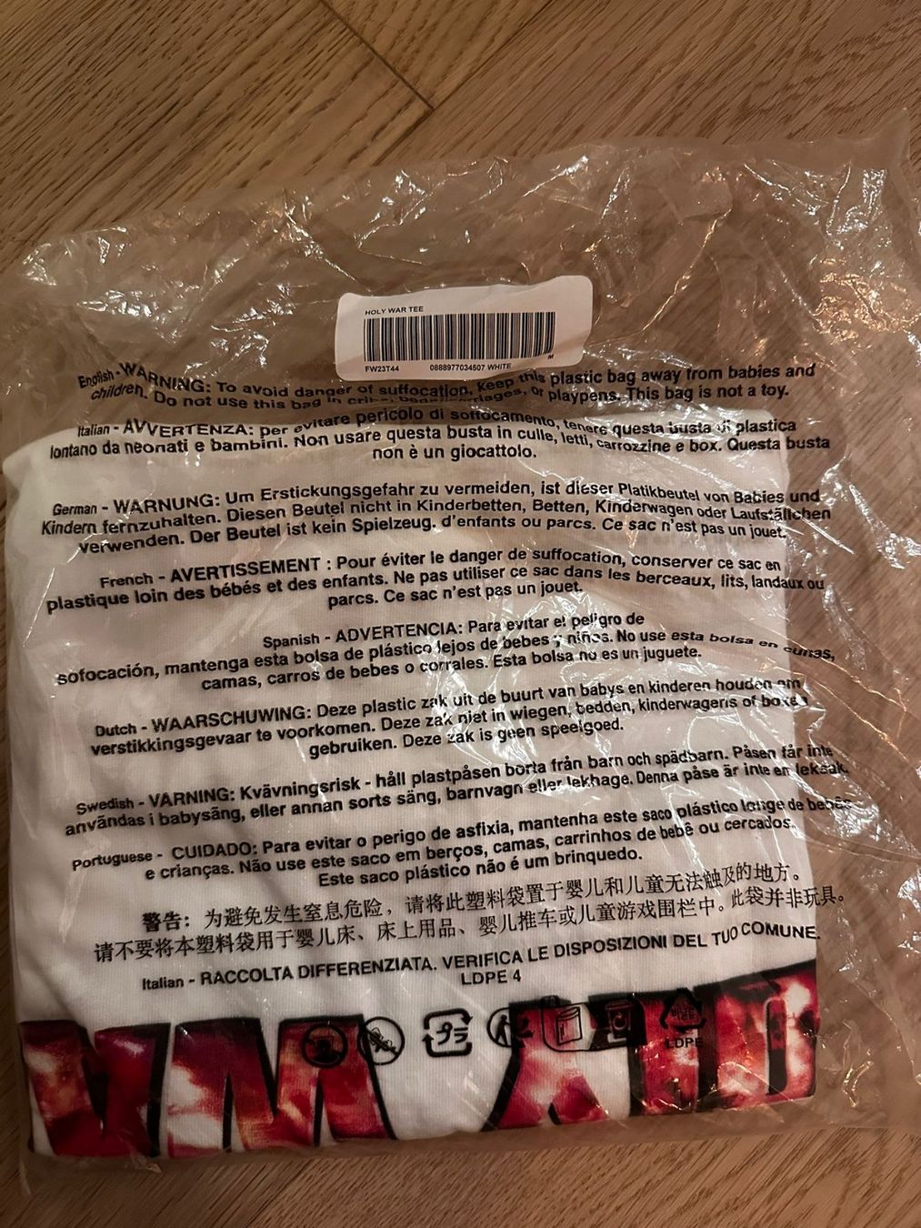 Supreme T-shirt: Supreme Holy War Tee, White, Size M "David Lachapelle" – Nuovo e nell'imballaggio originale da Wilen b. Wollerau venduto da ccgold 2
