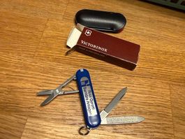 Victorinox Sackmesser, blau mit Werbung