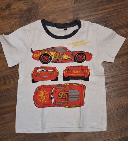 Kinder T-Shirt Lightning McQueen Grösse 110 weiss