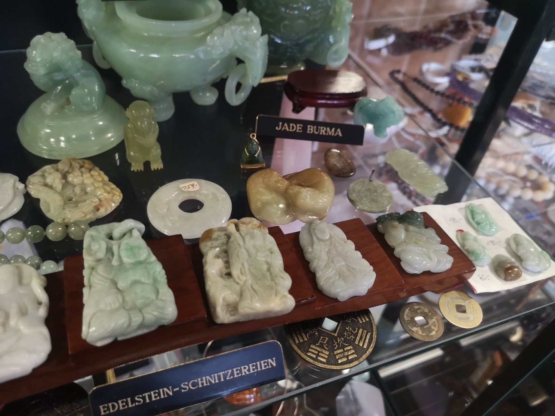 Statuette: alter Antike Jade Figur Buddha Amulett Schutz Glücksbringer – Nuovo (secondo la descrizione) da Kloten venduto da Asiatica 6