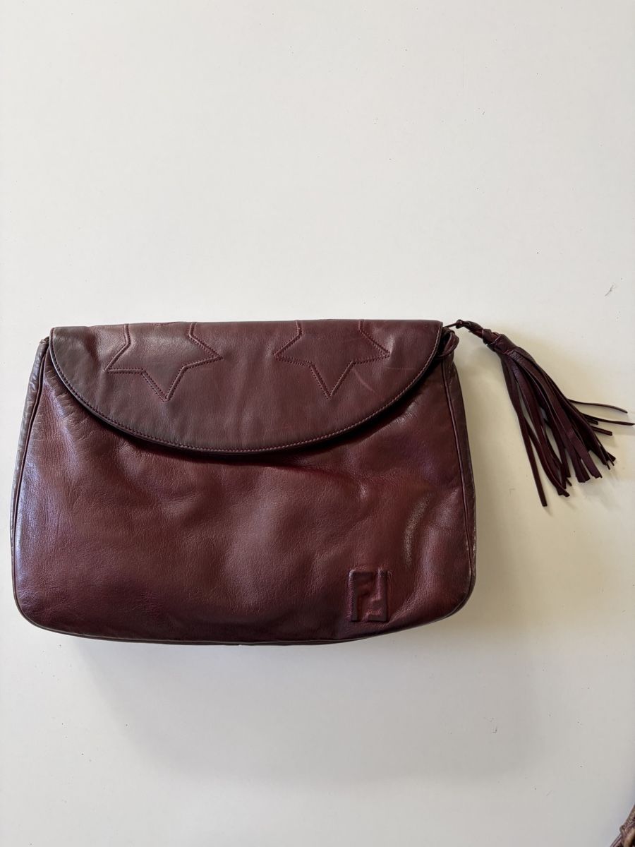 Fendi Taschen für Damen: Fendi Tasche Leder Bordeaux Sternen – Gebraucht aus Zürich von manueldnl