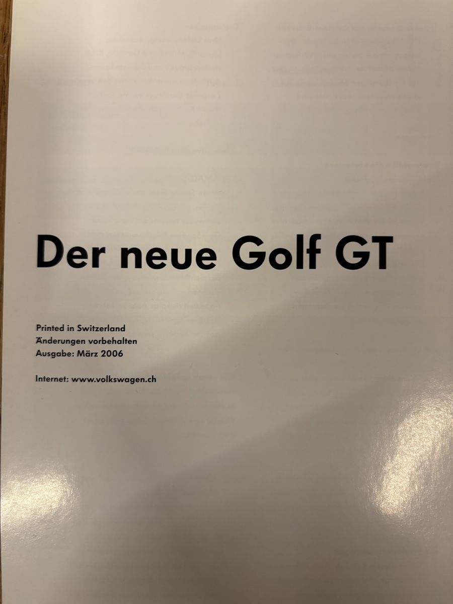 VW Documenti: VW Golf GT Prospekt, 2006 oder 2007 – Usato da Freienstein venduto da Golfbueb 2