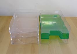 6 Briefablagen Dokumentenablagen A4 transparent/grün