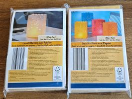 2 x neue bunte Leuchttüten aus Papier von Casa Deco