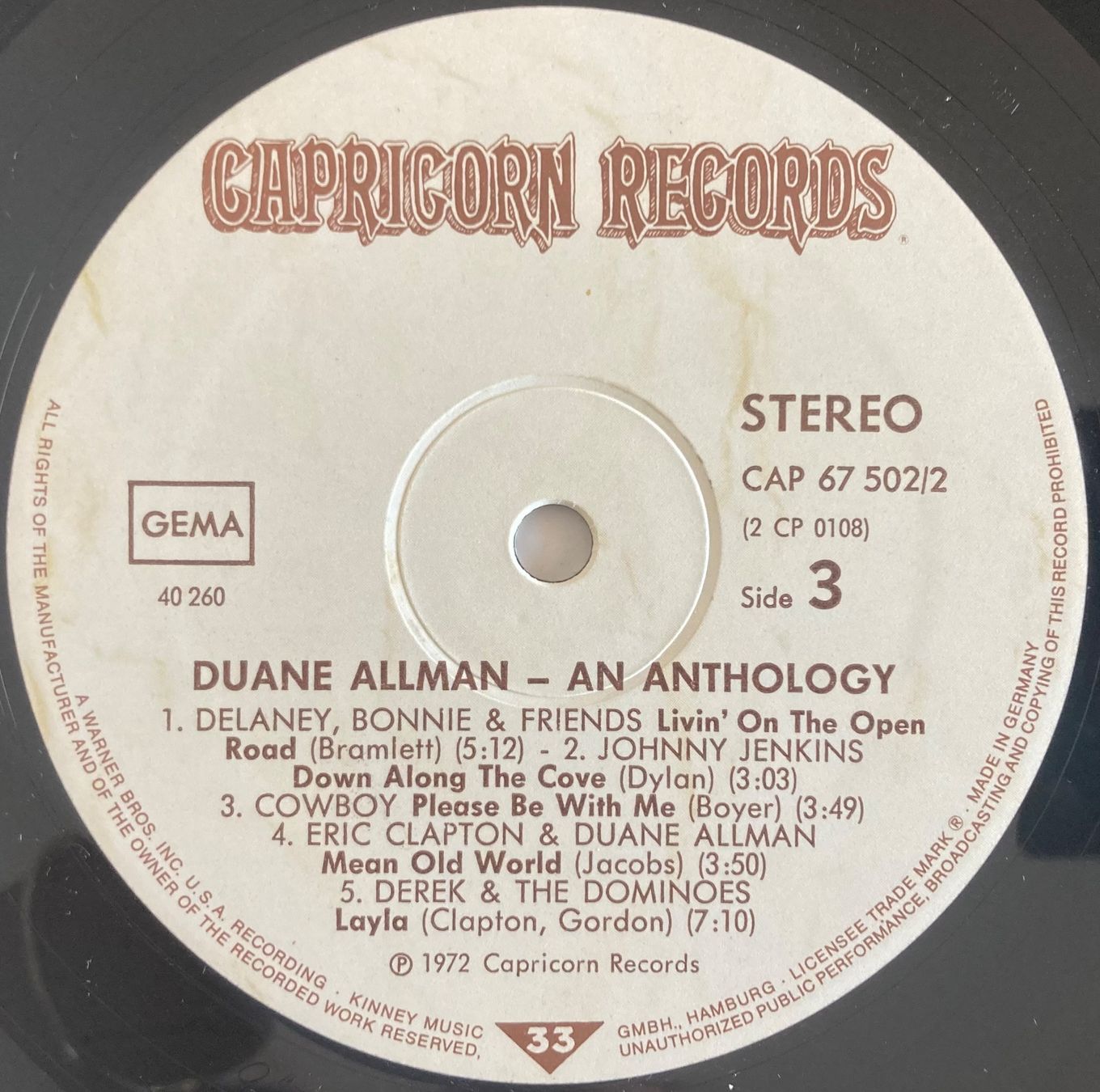 Dischi in vinile: DUANE ALLMAN - AN ANTHOLOGY – Usato da Poliez-Pittet venduto da Newtown-Records 4