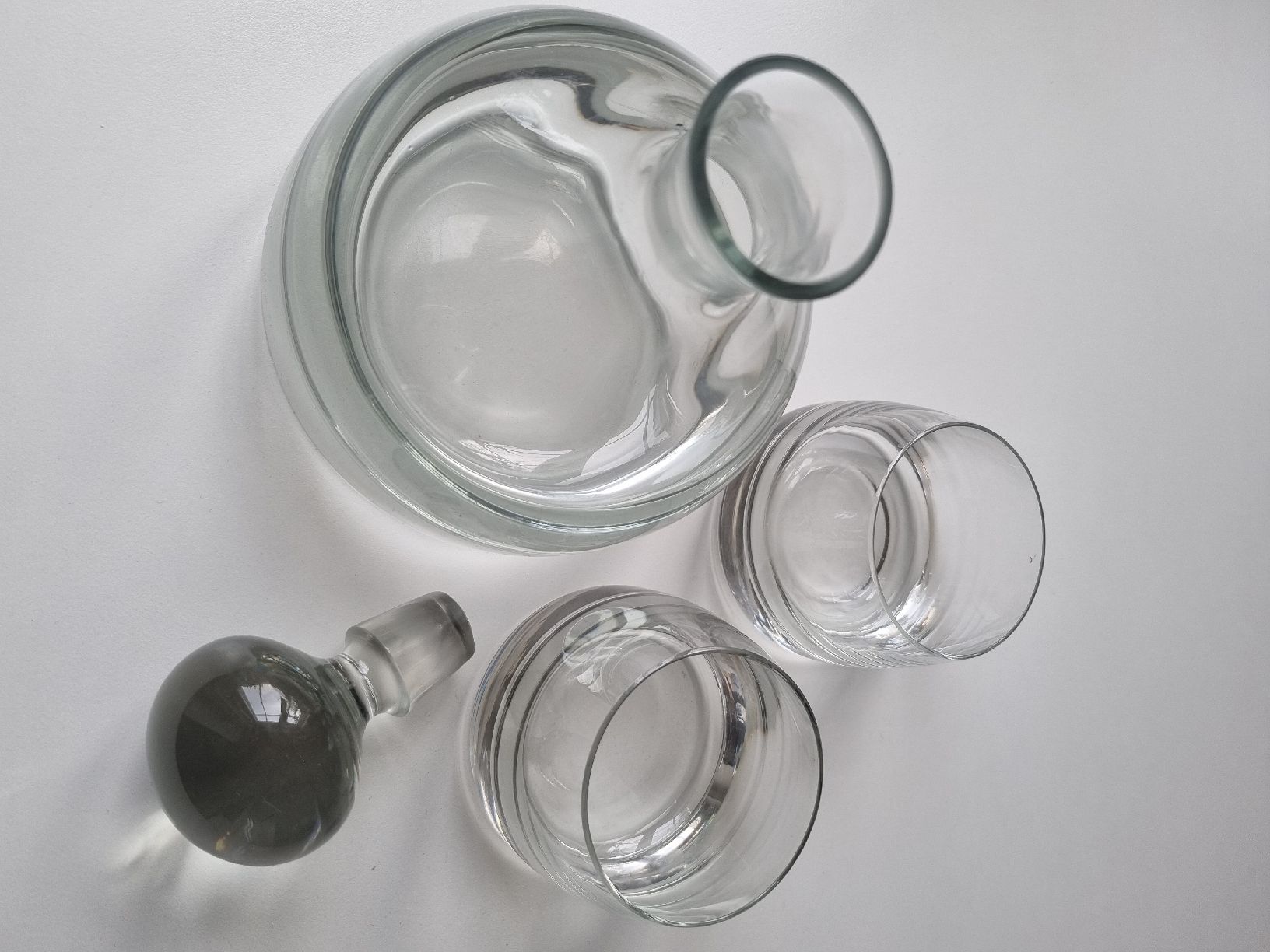 Karaffen: Karaffe, Kristallglas, Whisky oder Wein, mit zwei Gläsern – Gebraucht aus Wilen b. Wollerau von sw999 5