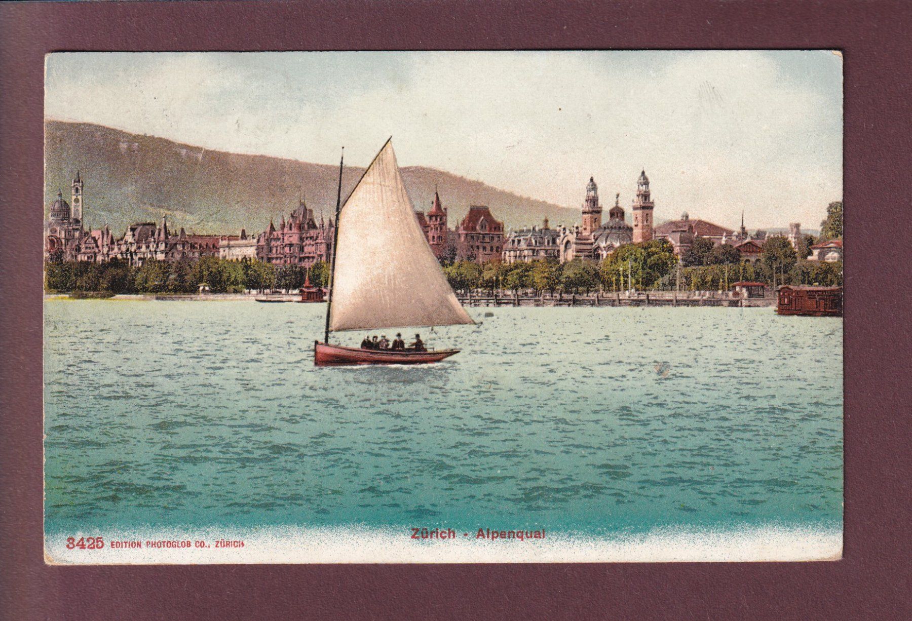 Cartoline postali: ZÜRICH - Alpenquai - 1908 – Usato da Pully venduto da nicecards