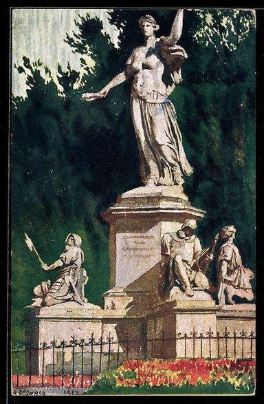 Cartoline postali: Künstler-AK Basel, St. Jakobsdenkmal – Usato da Berlin venduto da bartko-reher