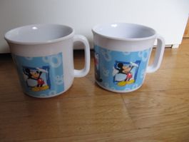 2 Kindertassen Disney Donald Duck Goofy Mickey Maus