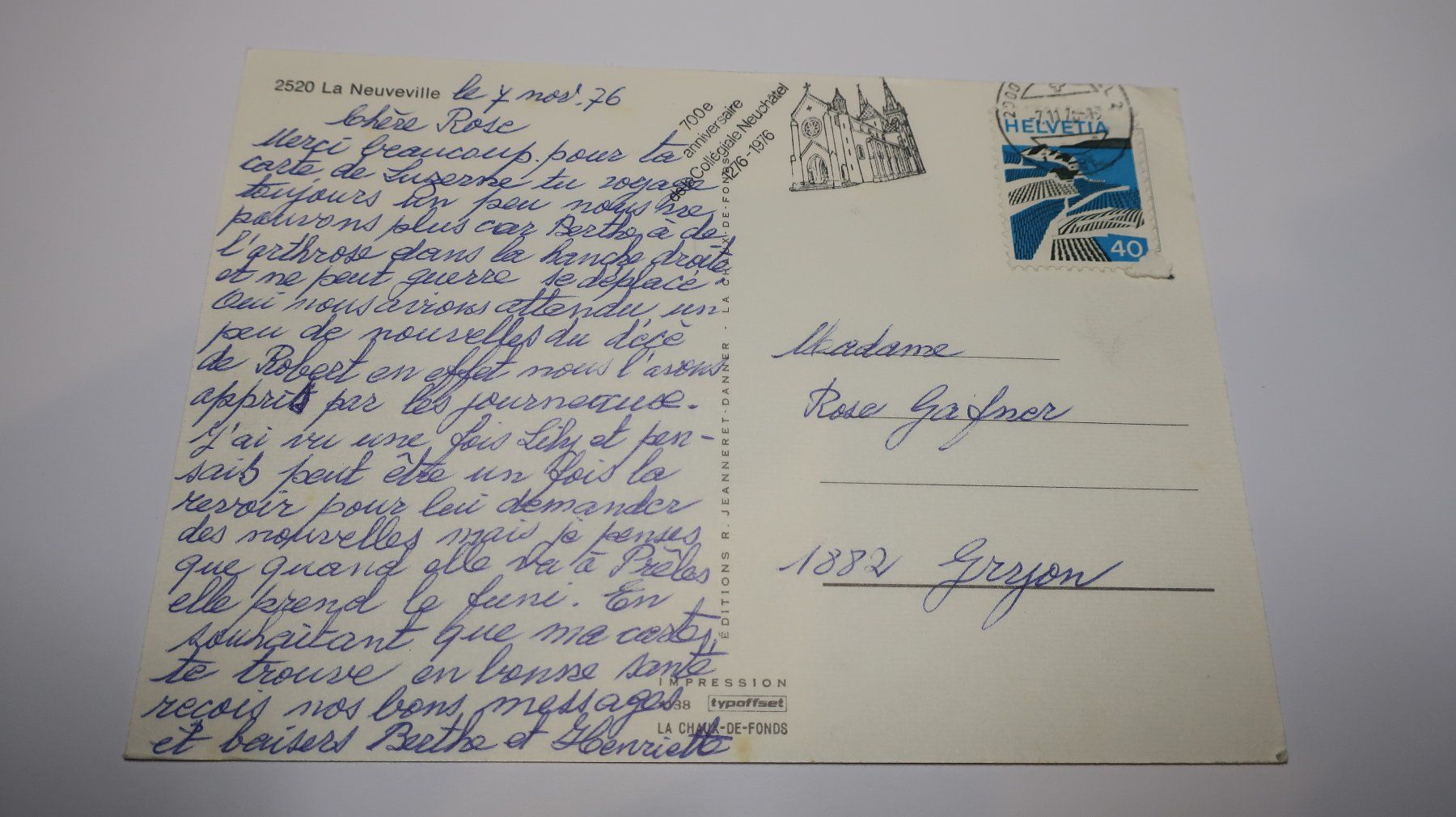 Ansichtskarten: La Neuveville Multivues 1976 – Gebraucht aus Cormoret von Pascalll2001 2