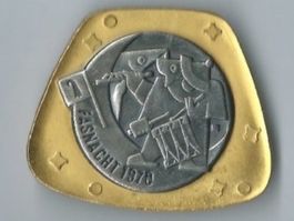 Fasnachtsplakette Basel, "Blaggedde" 1970 (Gold)