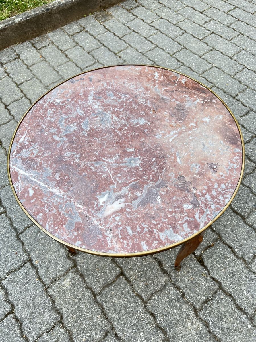 Tavoli: Ancienne Table guéridon XXe siècle, plateau marbre – Usato da Bernex venduto da 2ziemement 2