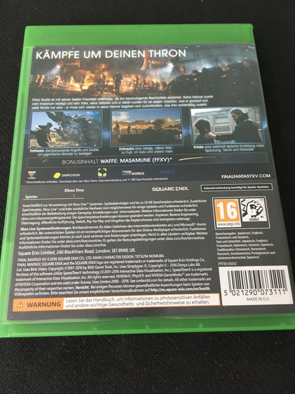 Microsoft Spiele: Final Fantasy XV für Xbox One – Gebraucht aus St.Gallen von Punktchen01 1