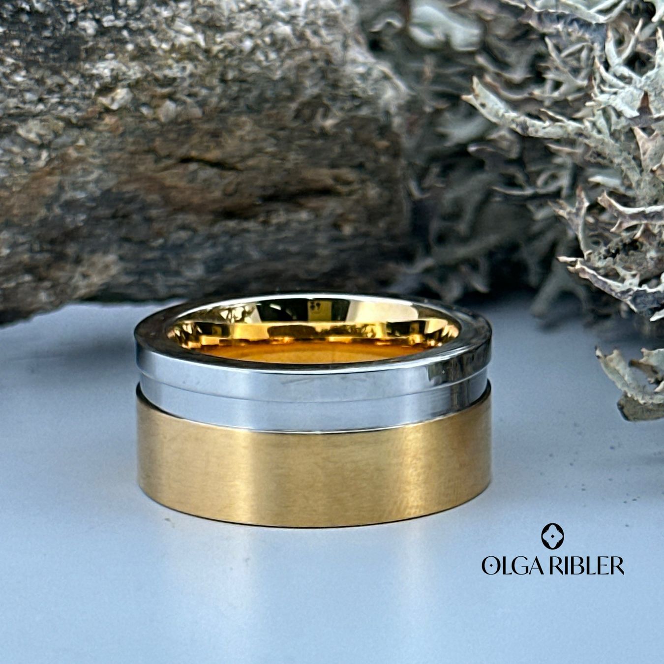 Olga Ribler Anelli: Edelstahl 11 mm Ring bi-color Grösse 59 – Nuovo (secondo la descrizione) da Luzern venduto da Schmuckoutlet 3