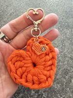 🧡 Porte-clé Cœur en Crochet & Perles Miyuki 🧡