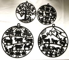 4x Découpage sur bois / Holzschnitzkunst von Roland Oesch