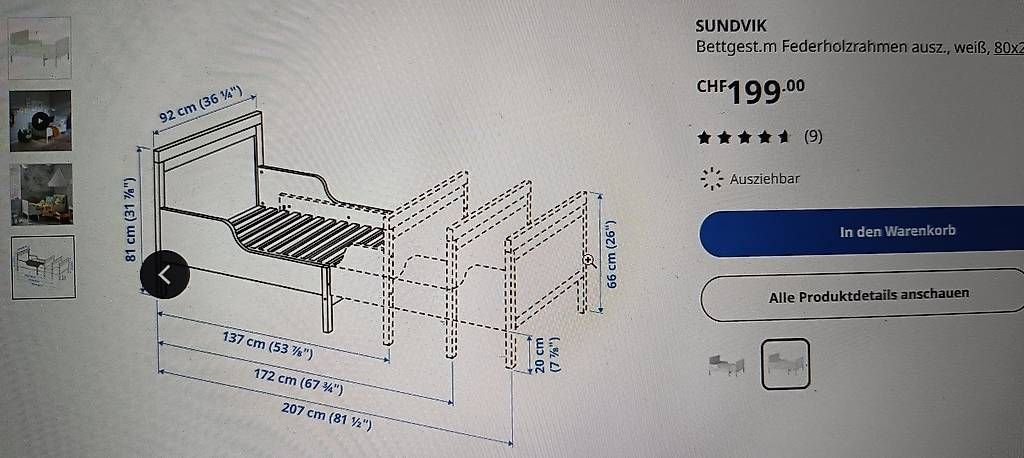 Letti: SUNDVIK Bett von IKEA – Usato da Burgdorf venduto da mar_p9rd 2