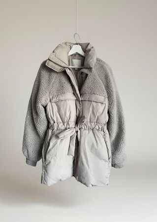 H&M Teddy Padded Jacket Size XS - Beige
