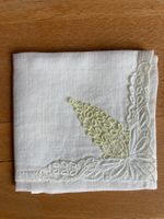 filigranes  Taschentuch Spitzentaschentuch weiss gelb