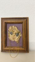 Holzbild mit Masken und Kette, Vintage, Top Zustand! (52)