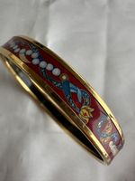 Hermès Armreif, vergoldet, rot, Top Zustand (19)