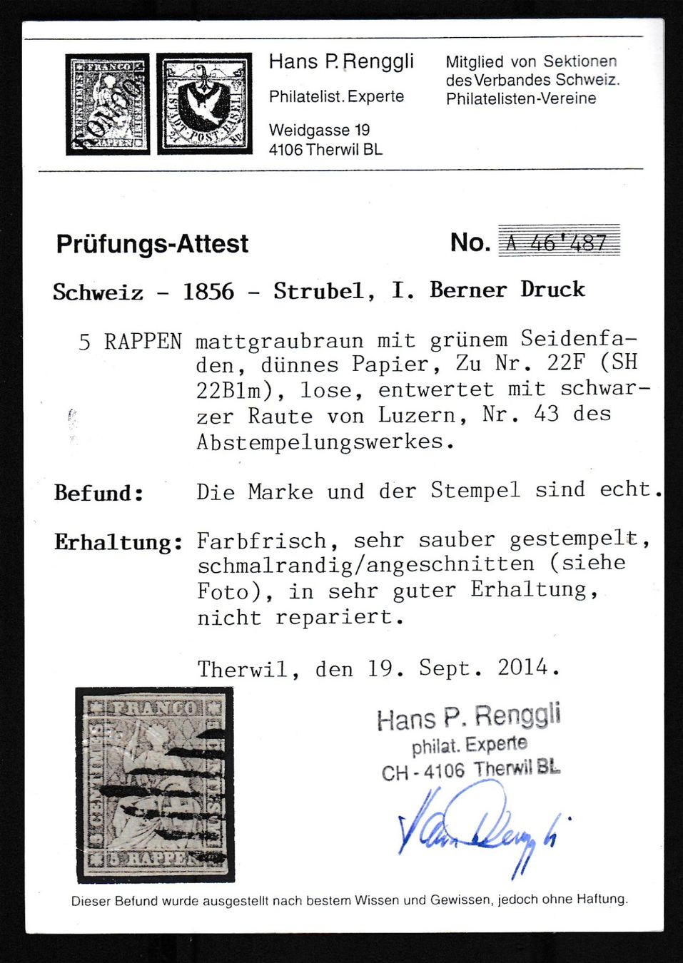 Tutti i francobolli: Strubeli 22F – Usato da Büren an der Aare venduto da p.schwab 2