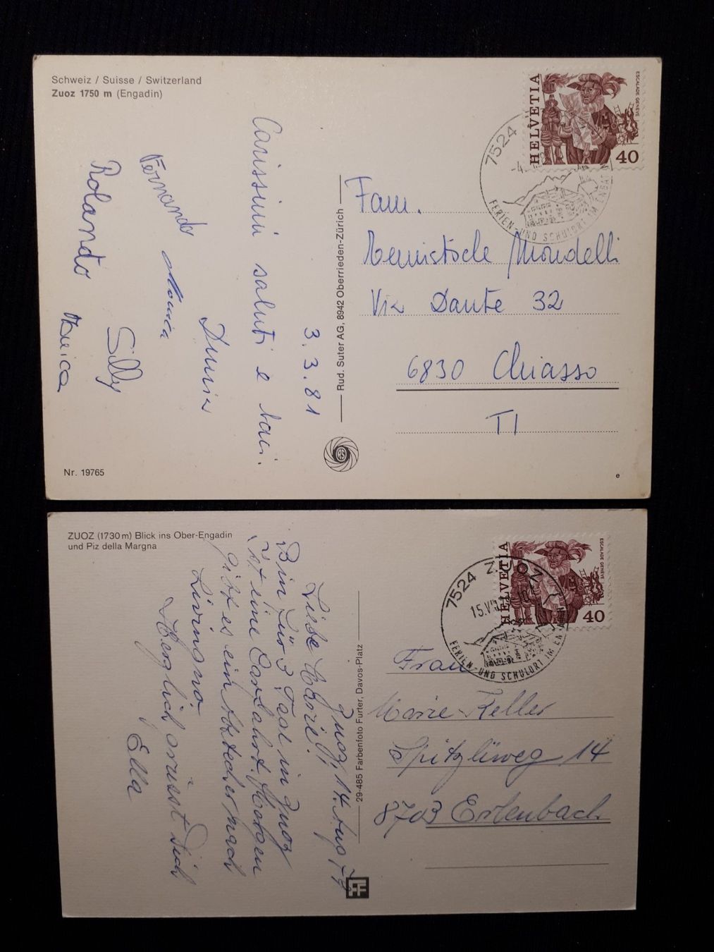 Cartes postales: 2 AK ZUOZ – D'occasion à Ponto Valentino par giorgia06 1